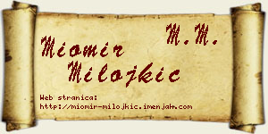 Miomir Milojkić vizit kartica